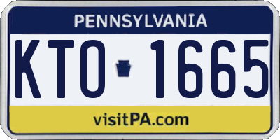 PA license plate KTO1665