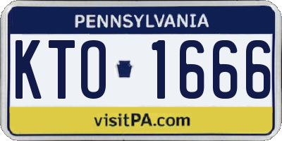 PA license plate KTO1666