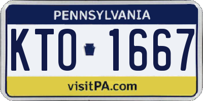 PA license plate KTO1667