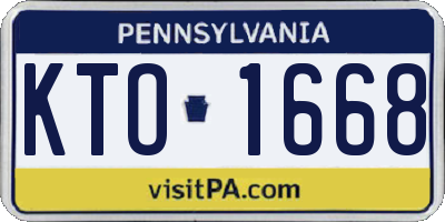 PA license plate KTO1668