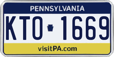 PA license plate KTO1669
