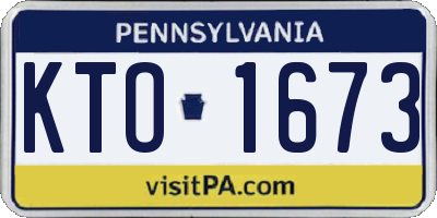 PA license plate KTO1673