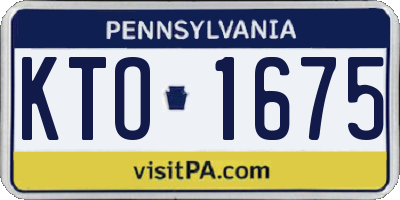 PA license plate KTO1675