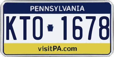 PA license plate KTO1678