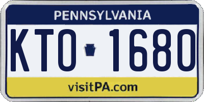 PA license plate KTO1680