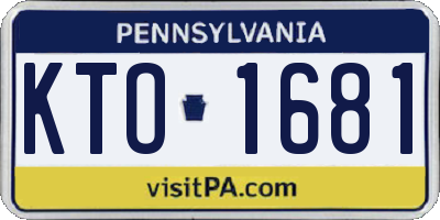 PA license plate KTO1681