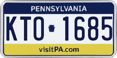 PA license plate KTO1685