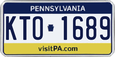 PA license plate KTO1689