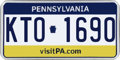 PA license plate KTO1690