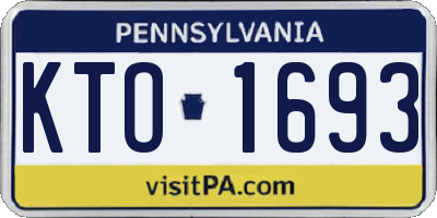 PA license plate KTO1693