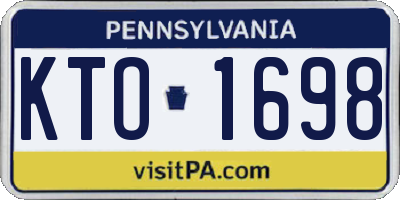 PA license plate KTO1698