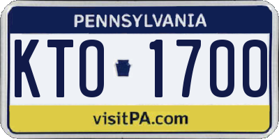 PA license plate KTO1700