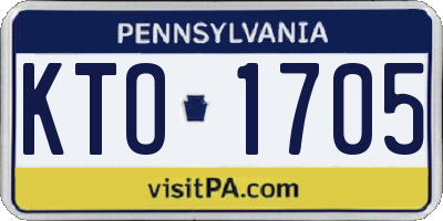PA license plate KTO1705