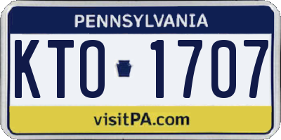 PA license plate KTO1707