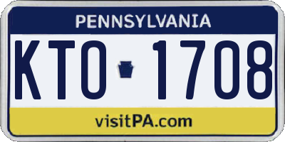 PA license plate KTO1708