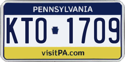 PA license plate KTO1709
