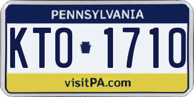 PA license plate KTO1710