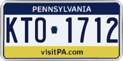 PA license plate KTO1712