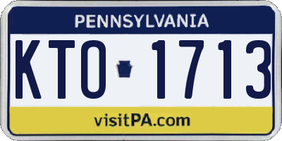 PA license plate KTO1713