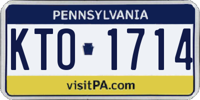 PA license plate KTO1714