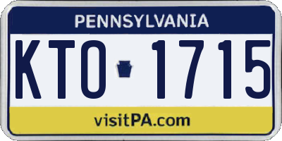 PA license plate KTO1715