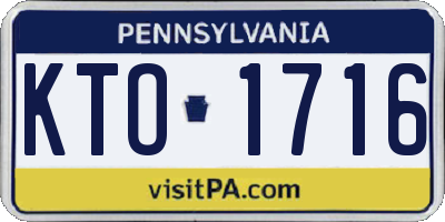 PA license plate KTO1716