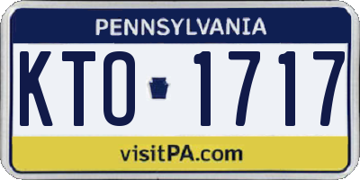 PA license plate KTO1717