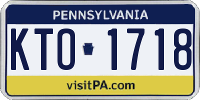 PA license plate KTO1718
