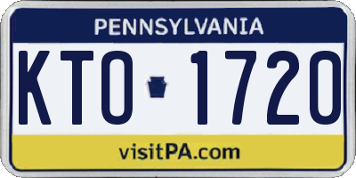 PA license plate KTO1720