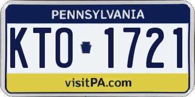PA license plate KTO1721