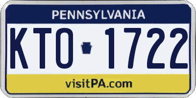 PA license plate KTO1722