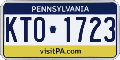 PA license plate KTO1723