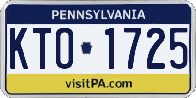 PA license plate KTO1725