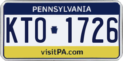 PA license plate KTO1726