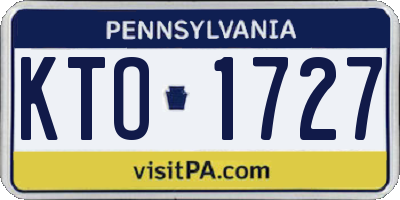 PA license plate KTO1727