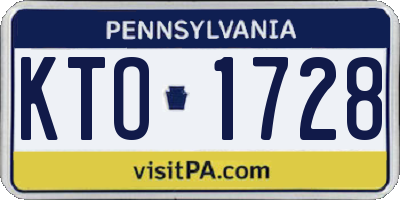 PA license plate KTO1728