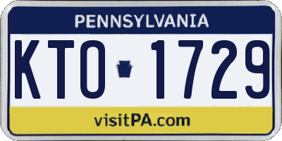 PA license plate KTO1729