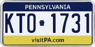 PA license plate KTO1731