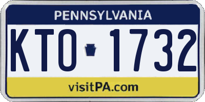 PA license plate KTO1732