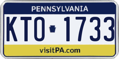 PA license plate KTO1733