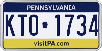 PA license plate KTO1734