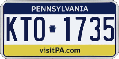 PA license plate KTO1735