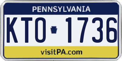 PA license plate KTO1736