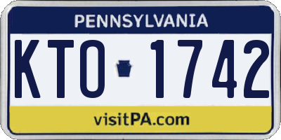 PA license plate KTO1742