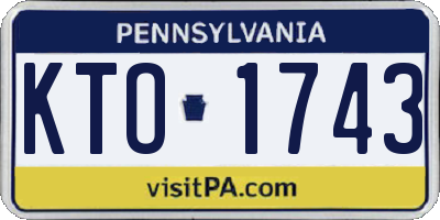 PA license plate KTO1743