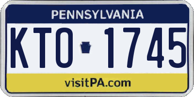 PA license plate KTO1745