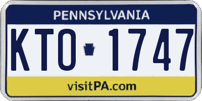 PA license plate KTO1747