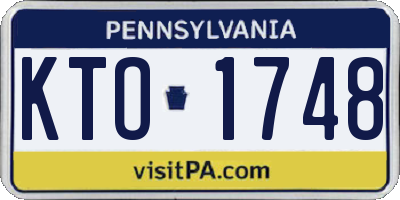 PA license plate KTO1748