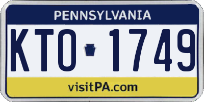 PA license plate KTO1749