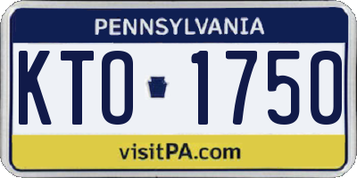 PA license plate KTO1750